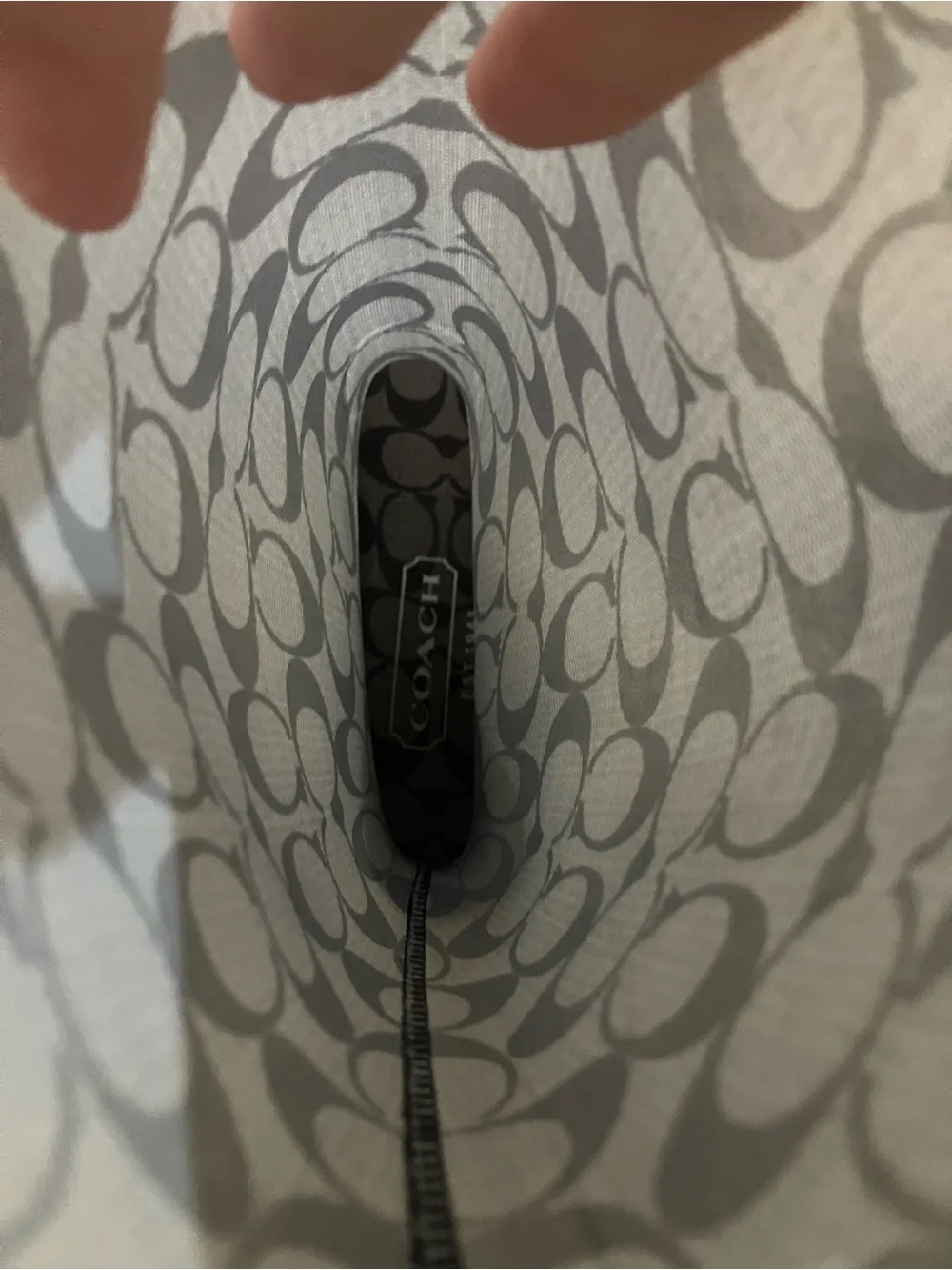 Coach Logo Black Gray Tall Rain Boots
